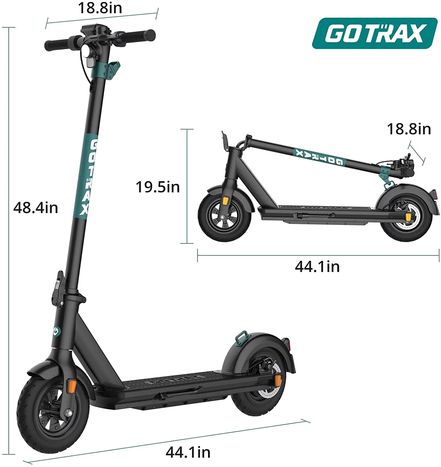 GOTRAX GMAX Electric Scooter for Adults, 10" Honeycamb Tire, Max 42 Mile & 20 Mph by 500W Motor, Folding Electric Scooter for Commute