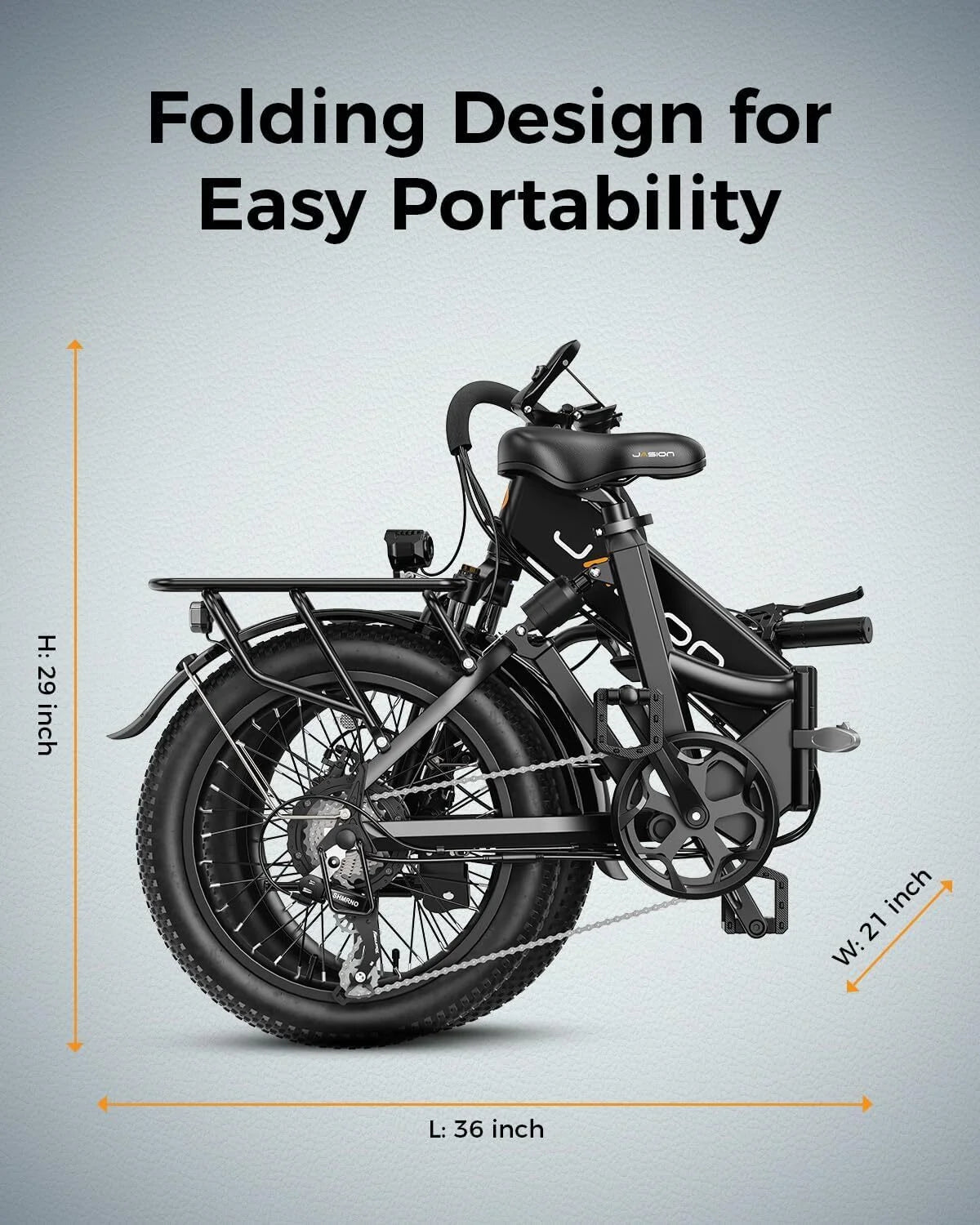 Jasion EB7 ST 2.0 Electric Bike Adults, Foldable Ebike with 480Wh Removable Battery, Step-Thru 20" Fat Tire Electric Bicycle, Dual Suspension E-Bike
